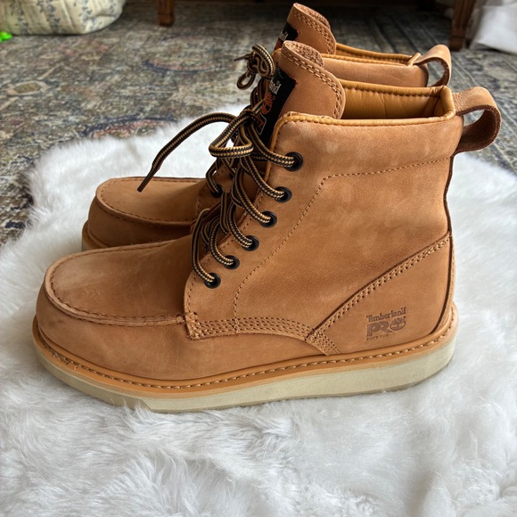 Timberland PRO Barstow Wedge 6 Soft Toe Work Boots Men 8 A5VRB Tan Leather EH SR main image 12